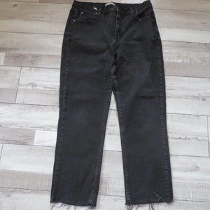 Riders Relaxed Unhemmed Black Jeans